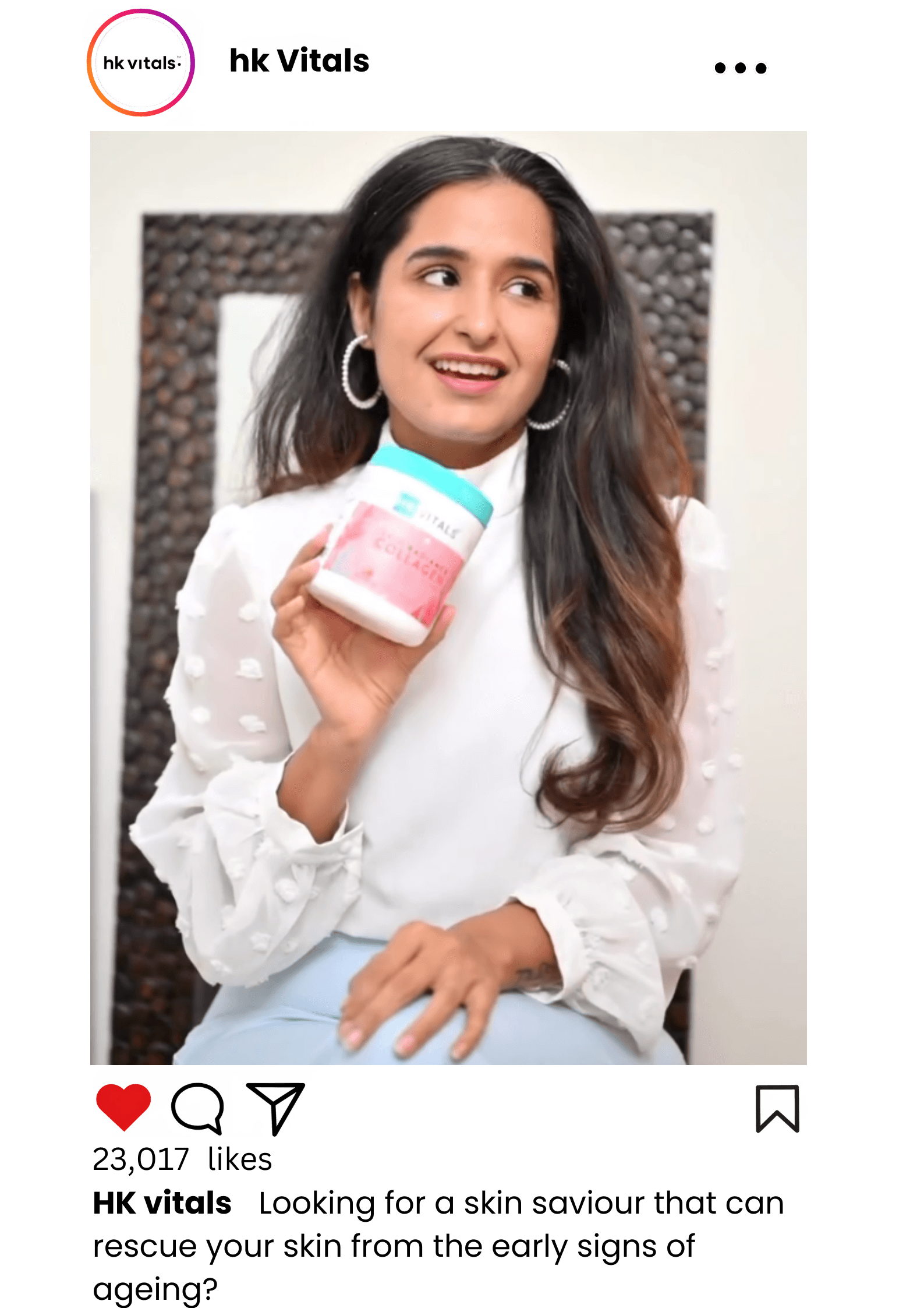 Video shoot for HK Vitals marketing, featuring a person holding an HK Vitals product, highlighting the brand.