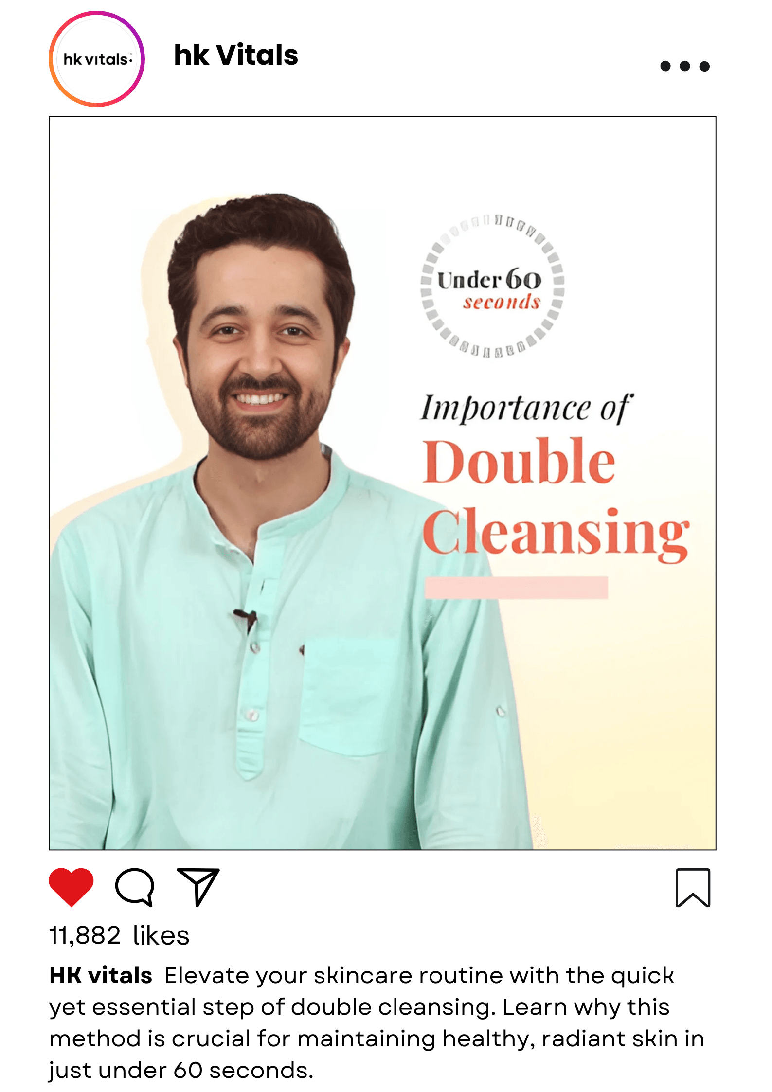 A shoot video for HK Vitals, where man explaining about HK Vitals product benefits like double cleansing.